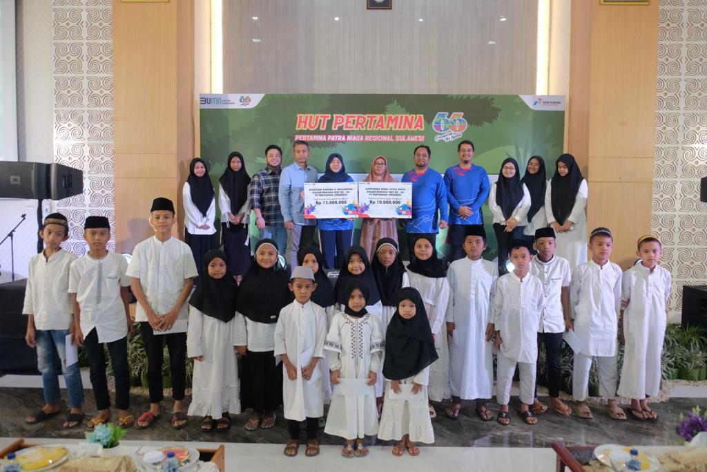 Pertamina Berikan Santunan kepada Anak Yatim dan Adakan Donor Darah dalam Sambutan HUT Pertamina ke-66